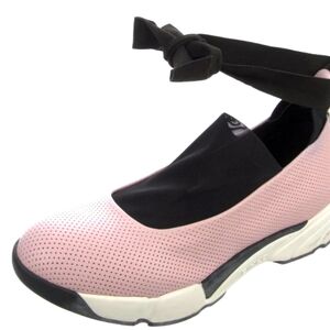 PINKO, Luxury Italian Leather Wedge Slip-on Sneakers w/Ankle Tie Sz 38/US8